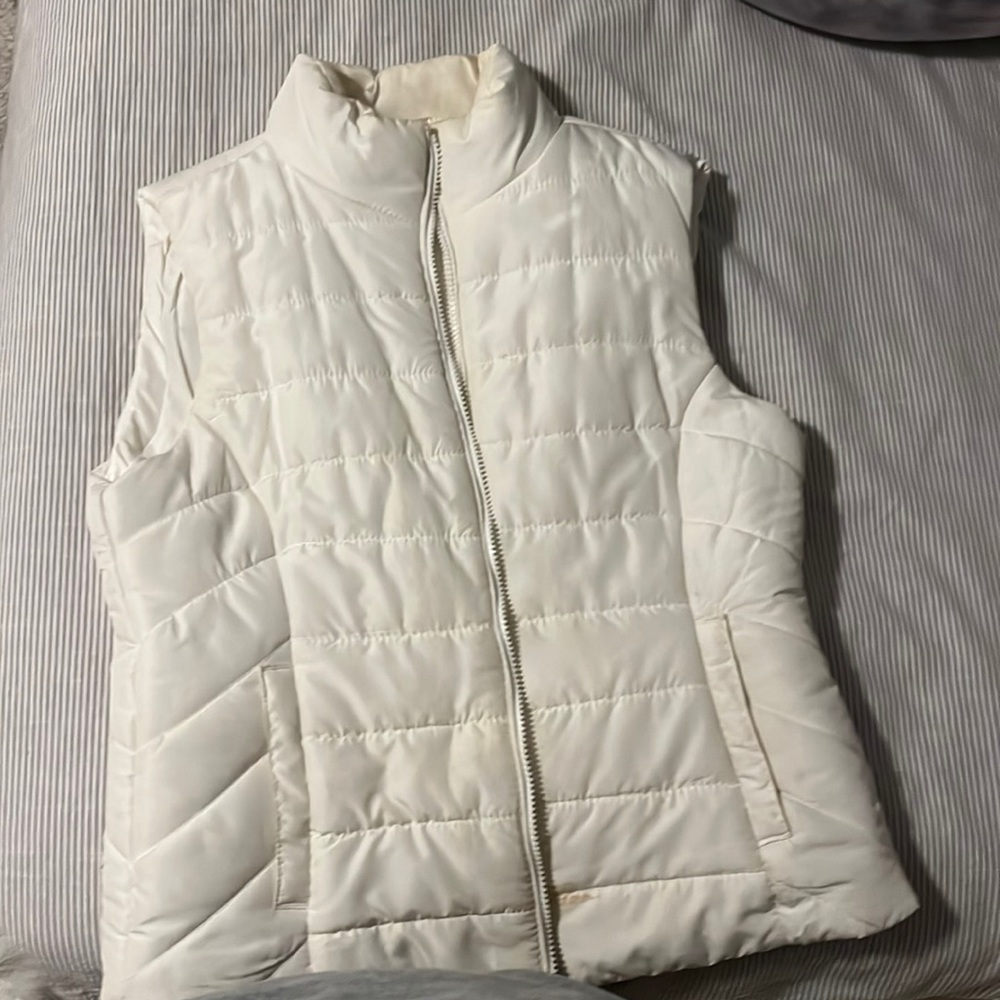 White vest, barley worn